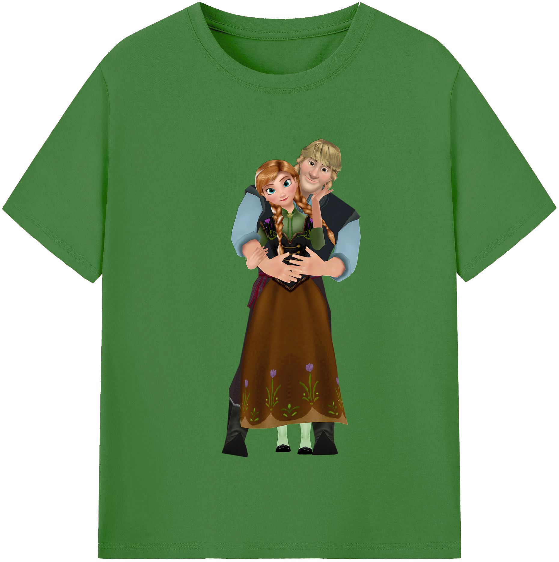 （画像用） アナと雪の女王 アンナ エルサ Frozen Anna Elsa レディースカジュアルプリントTシャツ（綿100％）